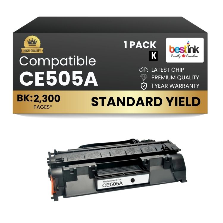 Cartouche de toner noir compatible HP 05A CE505A (1 paquet)