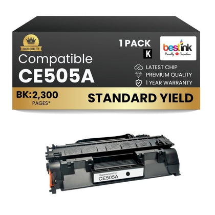 Cartouche de toner noir compatible HP 05A CE505A (1 paquet)