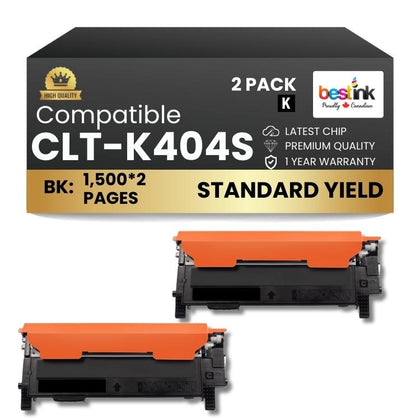 Compatible Samsung CLT-K404S Black 2 Pack