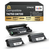 Brother TN750 DR720 Compatible 2 Toner Cartridge and 1 Drum Unit Combo High Yield