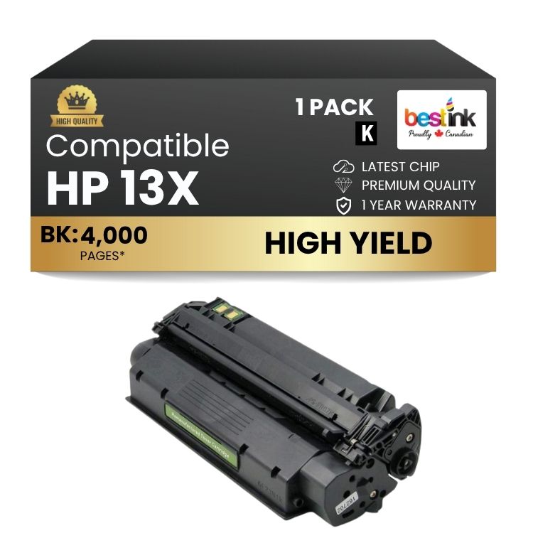 Cartouche de toner noir haute capacité compatible HP 13X Q2613X (1 paquet)