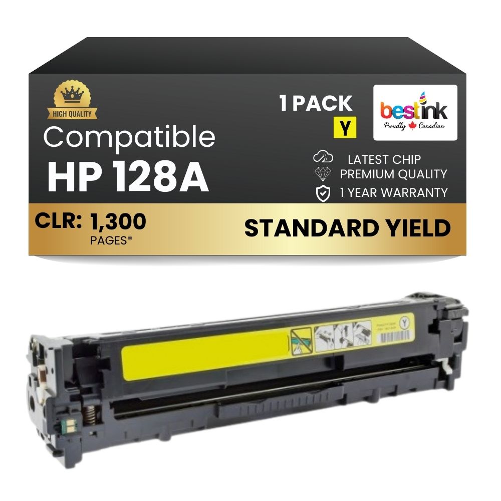 Cartouche de toner jaune compatible HP 128A CE322A