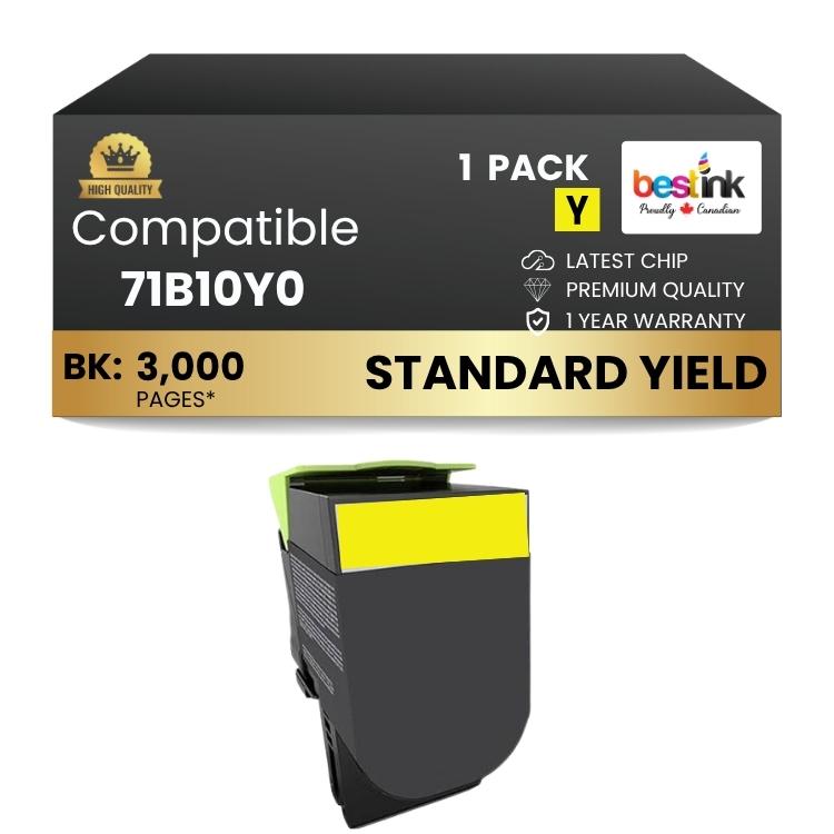Compatible Lexmark 71B10Y0 Yellow Toner Cartridge 1 Pack