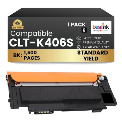 Toner noir compatible Samsung CLT-K406S (1 paquet)