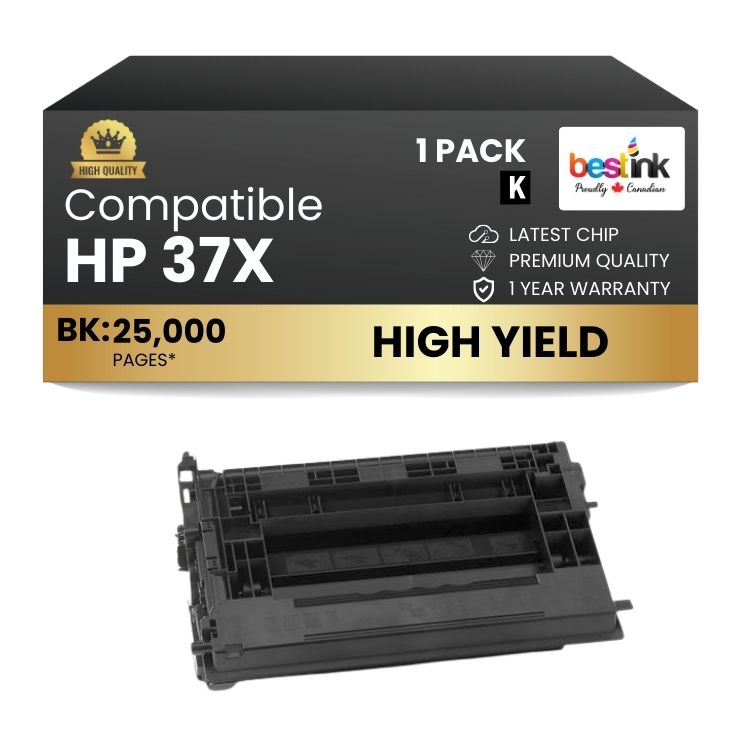 Compatible HP 37X CF237X Black Toner Cartridge High Yield (1 Pack)