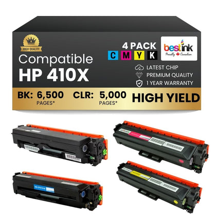 Cartouche de toner noir haute capacité compatible HP 410X CF410X
