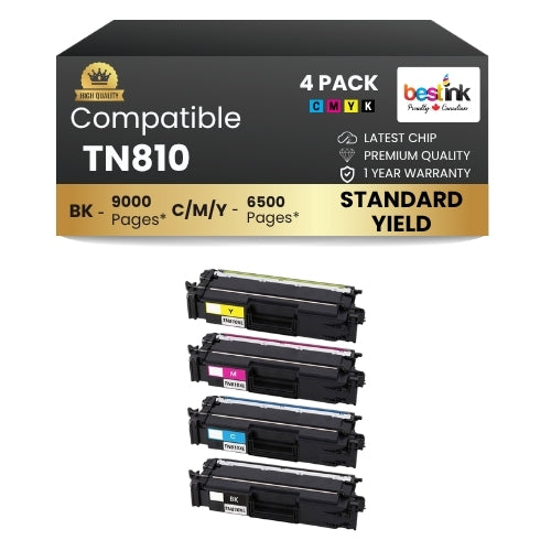 Brother TN810 Toner Cartridge BK/C/M/Y ( 4 Pack ) Standard Yield
