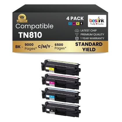 Brother TN810 Toner Cartridge BK/C/M/Y ( 4 Pack ) Standard Yield
