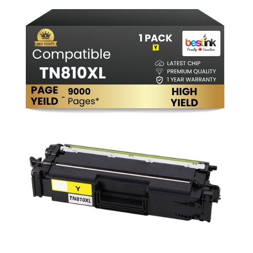 Brother TN810xl Yellow Toner Cartridge High Yield ( 1 Pack )