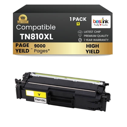 Brother TN810xl Yellow Toner Cartridge High Yield ( 1 Pack )