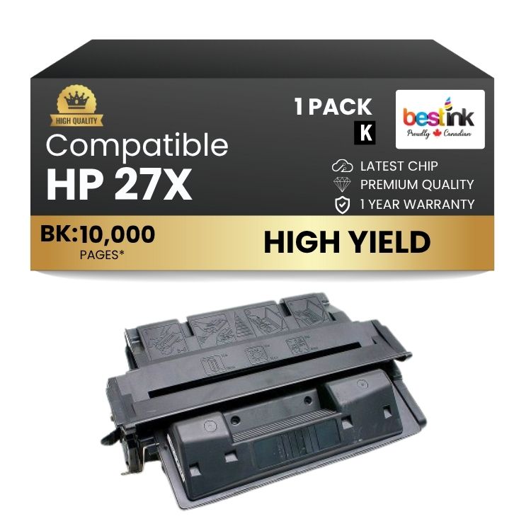 Cartouche de toner noir compatible HP 27X C4127X (1 paquet)