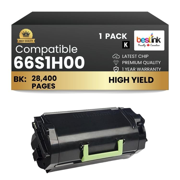 Compatible Lexmark  66S1H00 Black Toner Cartridge 1 Pack