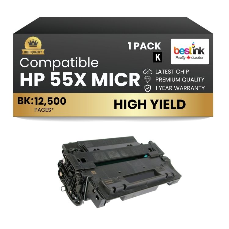 Compatible HP 55X CE255X MICR Black Toner Cartridge