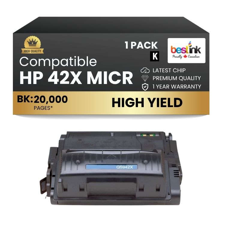 Compatible HP 42X Q5942X MICR Black Toner Cartridge