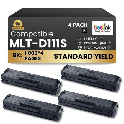 Compatible Samsung MLT-D111S 4 Pack
