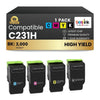 Pack de cartouches de toner compatibles Lexmark C231HK0 - C231HC0 - C231HM0 - C231HY0
