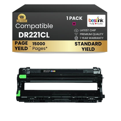 Tambour magenta compatible Brother DR221CL, 1 paquet