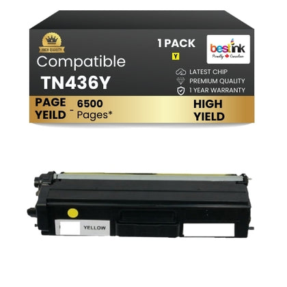 Compatible Brother TN436Y Yellow Toner Cartridge Extra High Yield ( 1 Pack )