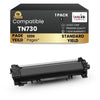 Brother Compatible TN730 Black Toner Cartridge ( 1 Pack ) Standard Yield