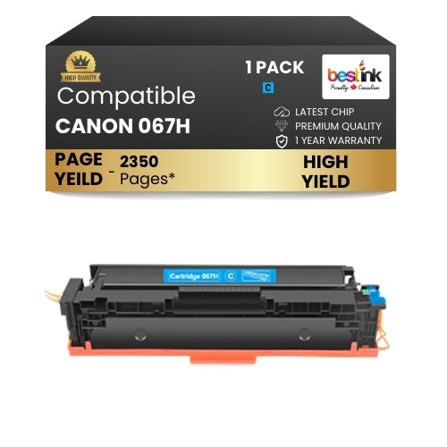 CANON 067H Comaptible Toner Cartridge Cyan ( 1 Pack ) High Yield