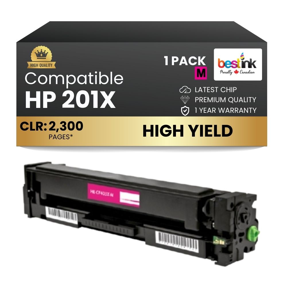 Cartouche de toner magenta haute capacité compatible HP 201X CF403X