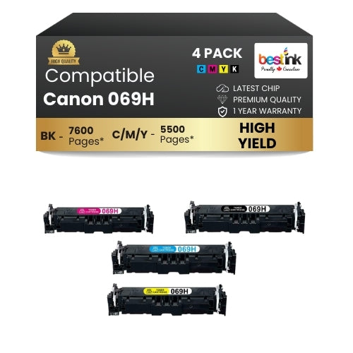 CANON 069H Compatible Toner Cartridge BK/C/M/Y ( 4 Pack ) High Yield