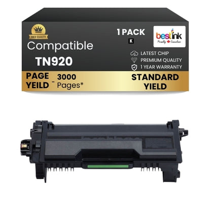 Brother TN920 Black Toner Cartridge ( 1 Pack ) Standard Yield