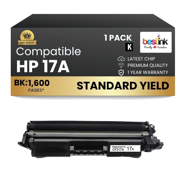 Cartouche de toner noir compatible HP 17A CF217A (1 paquet)