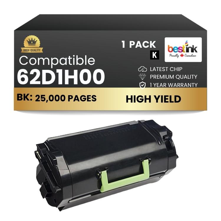 Compatible Lexmark  62D1H00 Black Toner Cartridge 1 Pack