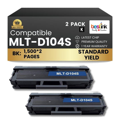 Compatible Samsung MLT-D104S 2 Pack