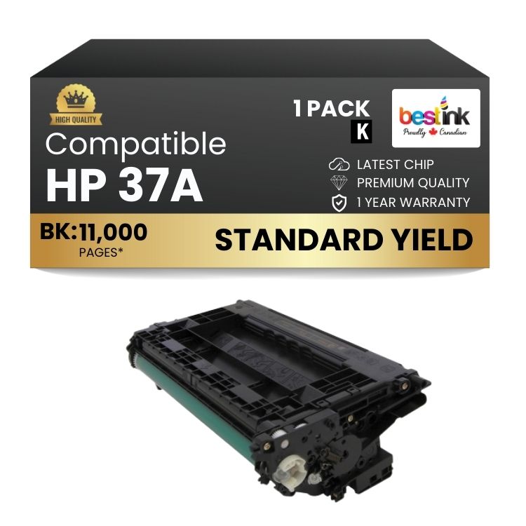 Compatible HP 37A CF237A Black Toner Cartridge (1 Pack)