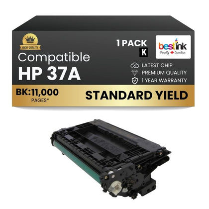 Cartouche de toner noir compatible HP 37A CF237A (1 paquet)