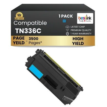 Brother TN336C Compatible Cyan Toner Cartridge High Yield ( 1 Pack )
