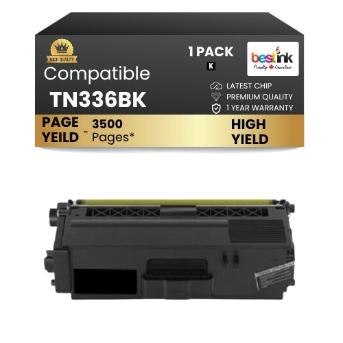 Brother TN336BK Compatible Black Toner Cartridge High Yield