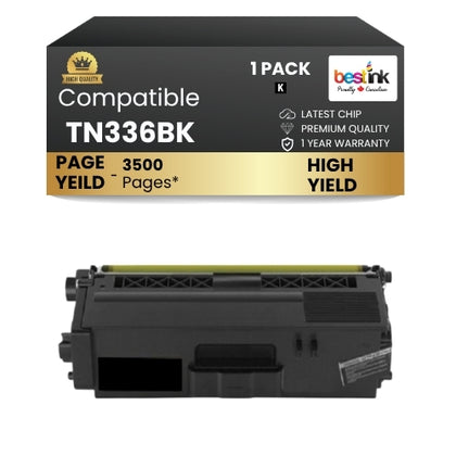Brother TN336BK Compatible Black Toner Cartridge High Yield