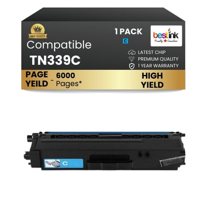 Brother TN339C Compatible Cyan Toner Cartridge Extra High Yield ( 1 Pack )