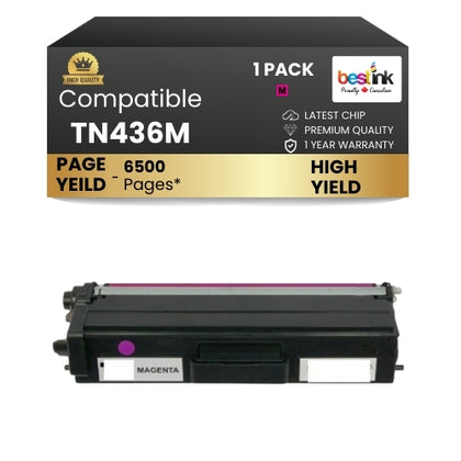 Compatible Brother TN436M Magenta Toner Cartridge Extra High Yield ( 1 Pack )