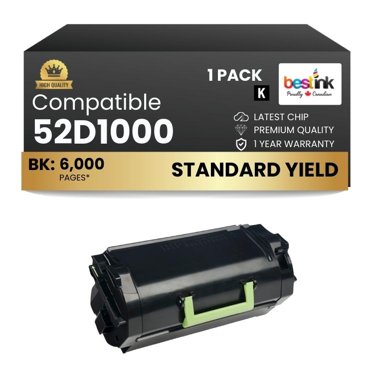 Compatible Lexmark  52D1000 Black Toner 1 Pack