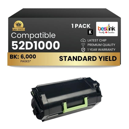 Compatible Lexmark  52D1000 Black Toner 1 Pack