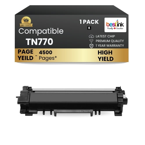 Brother TN770 Compatible Toner Cartridge Black High Yield ( 1 Pack )