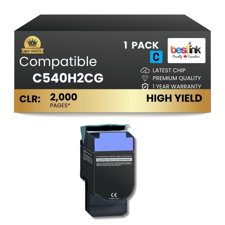 Compatible Lexmark  C540H2CG Cyan Toner Cartridge 1 Pack