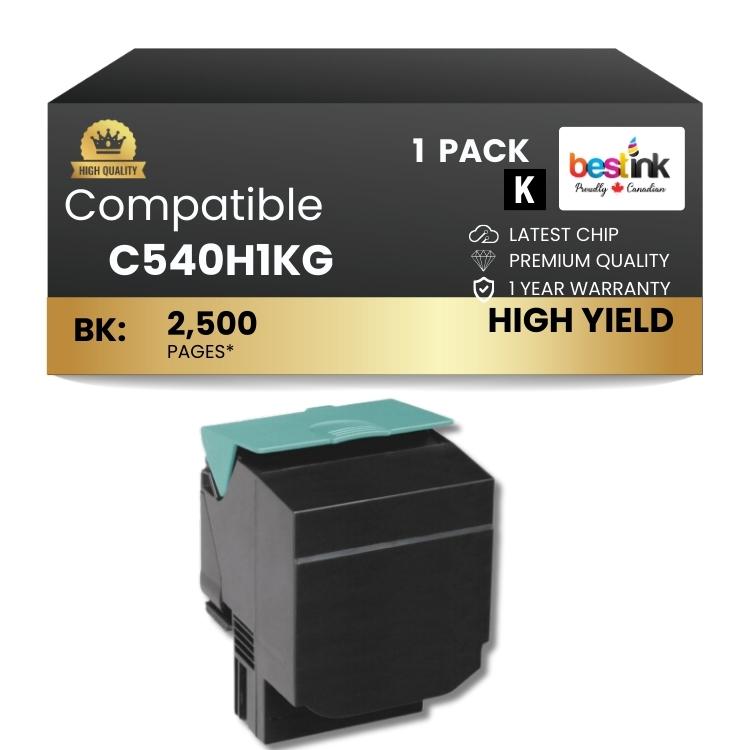 Compatible LexmarkC540H1KG Black Toner Cartridge 1 Pack