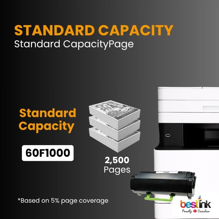 Compatible Lexmark  60F1000 Black Toner Cartridge 1 Pack