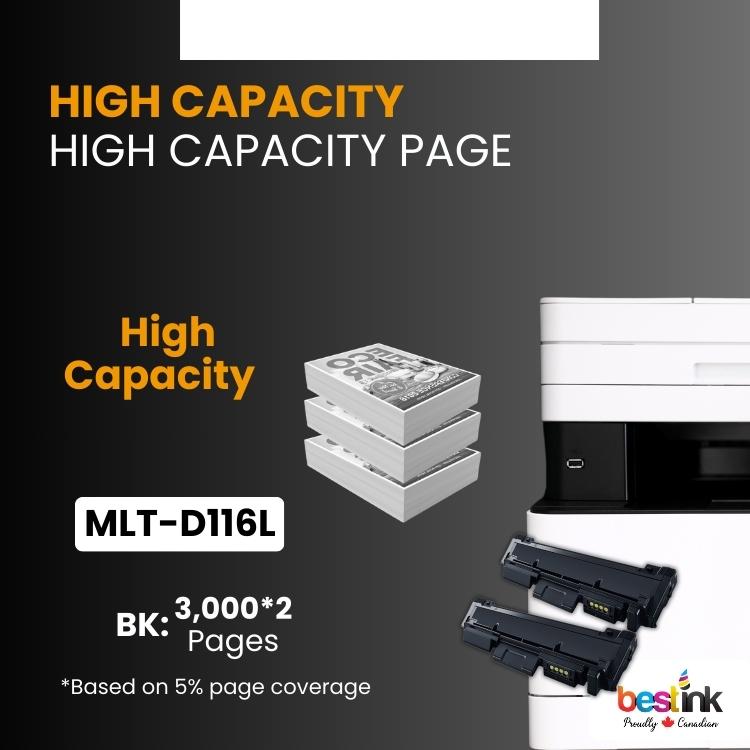 Compatible Samsung MLT-D116L 2 Pack (High Capacity)