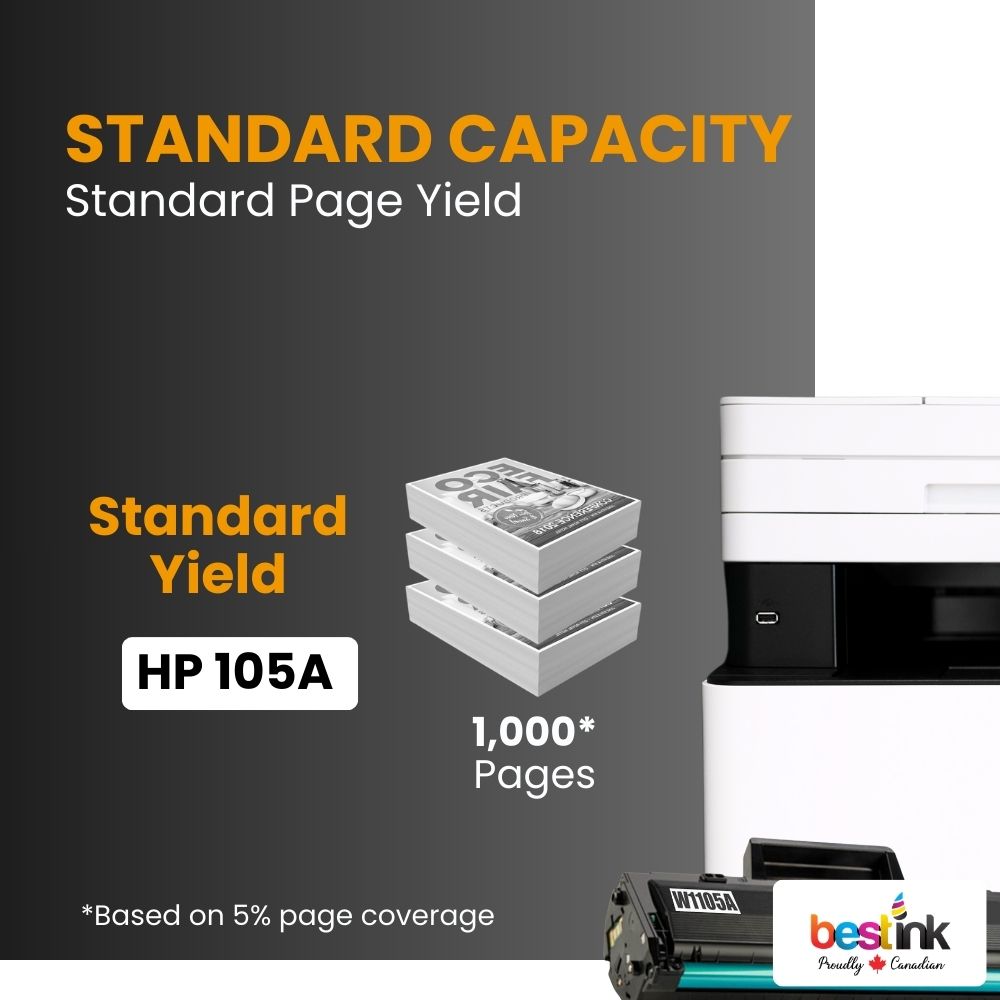 Compatible HP 105A W1105A Black Toner Cartridge Standard Yield (1 Pack)