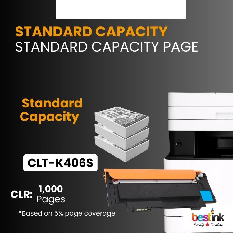 Toner cyan compatible Samsung CLT-K406S (1 paquet)