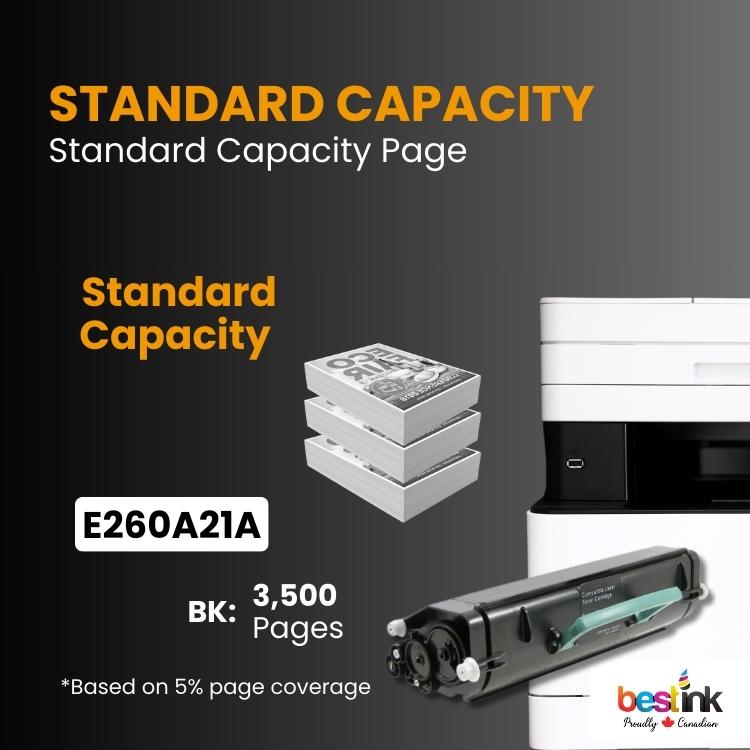 Compatible Lexmark E260A21A/E260A11A  Black Toner Cartridge- 1 Pack