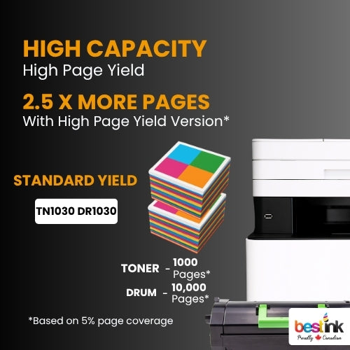 Brother TN1030 DR1030 Toner Cartridge and Drum Combo ( 1 Pack ) Standard Yield