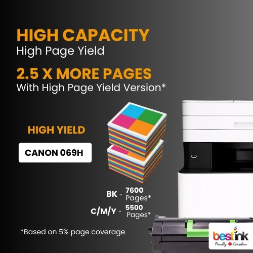 CANON 069H Compatible Toner Cartridge BK/C/M/Y ( 4 Pack ) High Yield