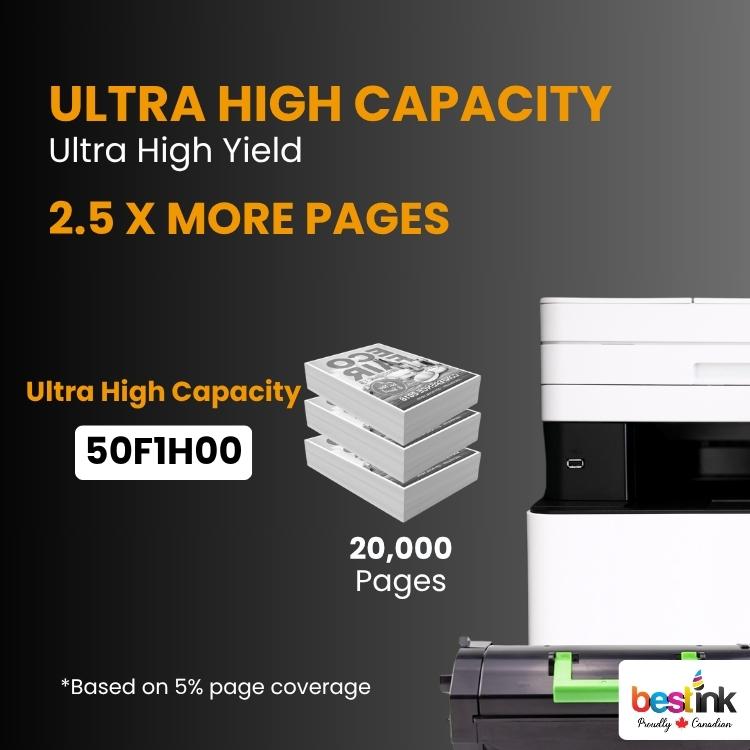 Compatible Lexmark  50F1U00 Black ULTRA High Yield Capacity Toner 1 Pack